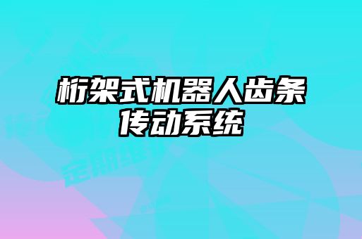 桁架式機器人齒條傳動系統(tǒng)