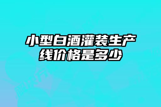 小型白酒灌裝生產線價格是多少