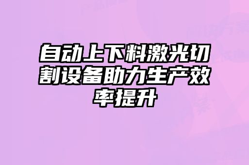 自動(dòng)上下料激光切割設(shè)備助力生產(chǎn)效率提升