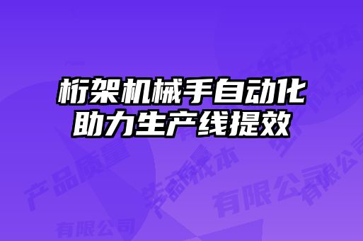 桁架機(jī)械手自動(dòng)化助力生產(chǎn)線(xiàn)提效