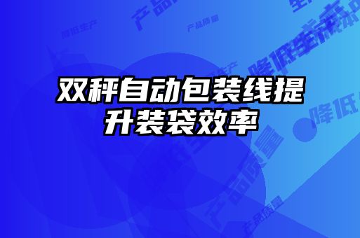 雙秤自動(dòng)包裝線(xiàn)提升裝袋效率