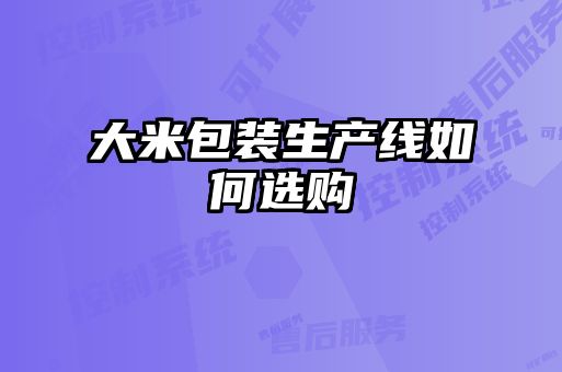 大米包裝生產(chǎn)線如何選購(gòu)