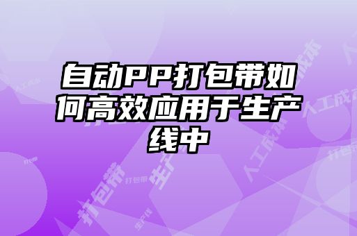 自動(dòng)PP打包帶如何高效應(yīng)用于生產(chǎn)線(xiàn)中