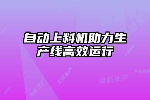 自動上料機(jī)助力生產(chǎn)線高效運行